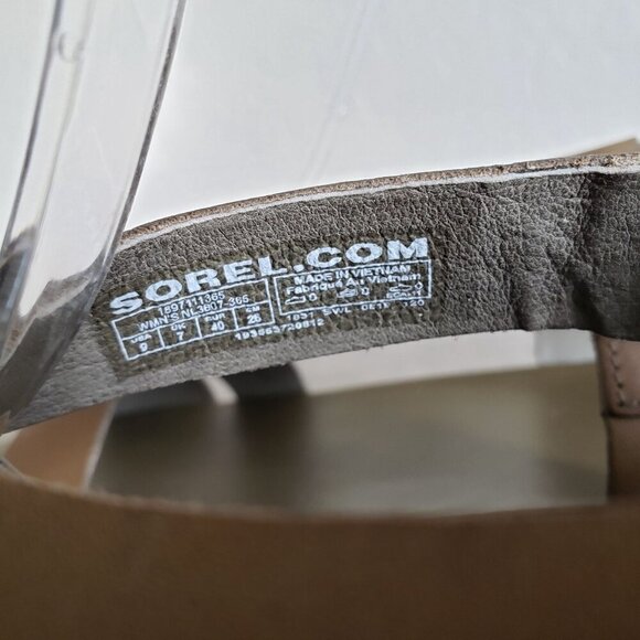 Sorel Roaming Criss Cross Leather Sandals Sage Camo Green Size 9 Sporty Strappy - Picture 12 of 13